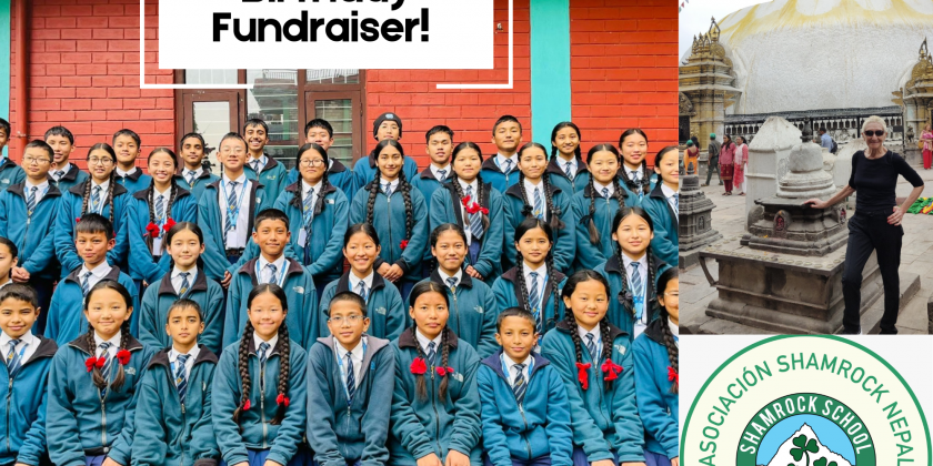 ¡Mary está recaudando fondos para alumnos de Shamrock en Nepal en su 79 cumpleaños (80-1) el 13 de julio!